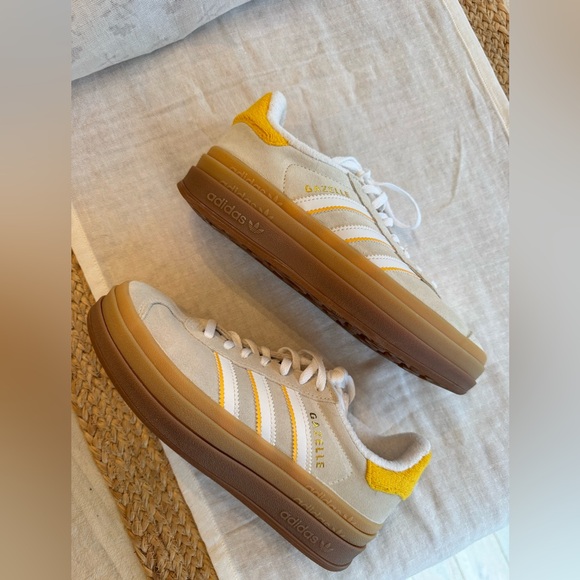 adidas Shoes - adidas Gazelle Sneakers in Cream, Yellow & Brown
